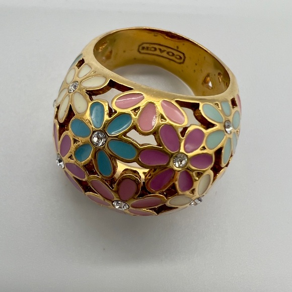 Coach Floral Dome Ring with Pastel Enamel - Picture 2 of 5